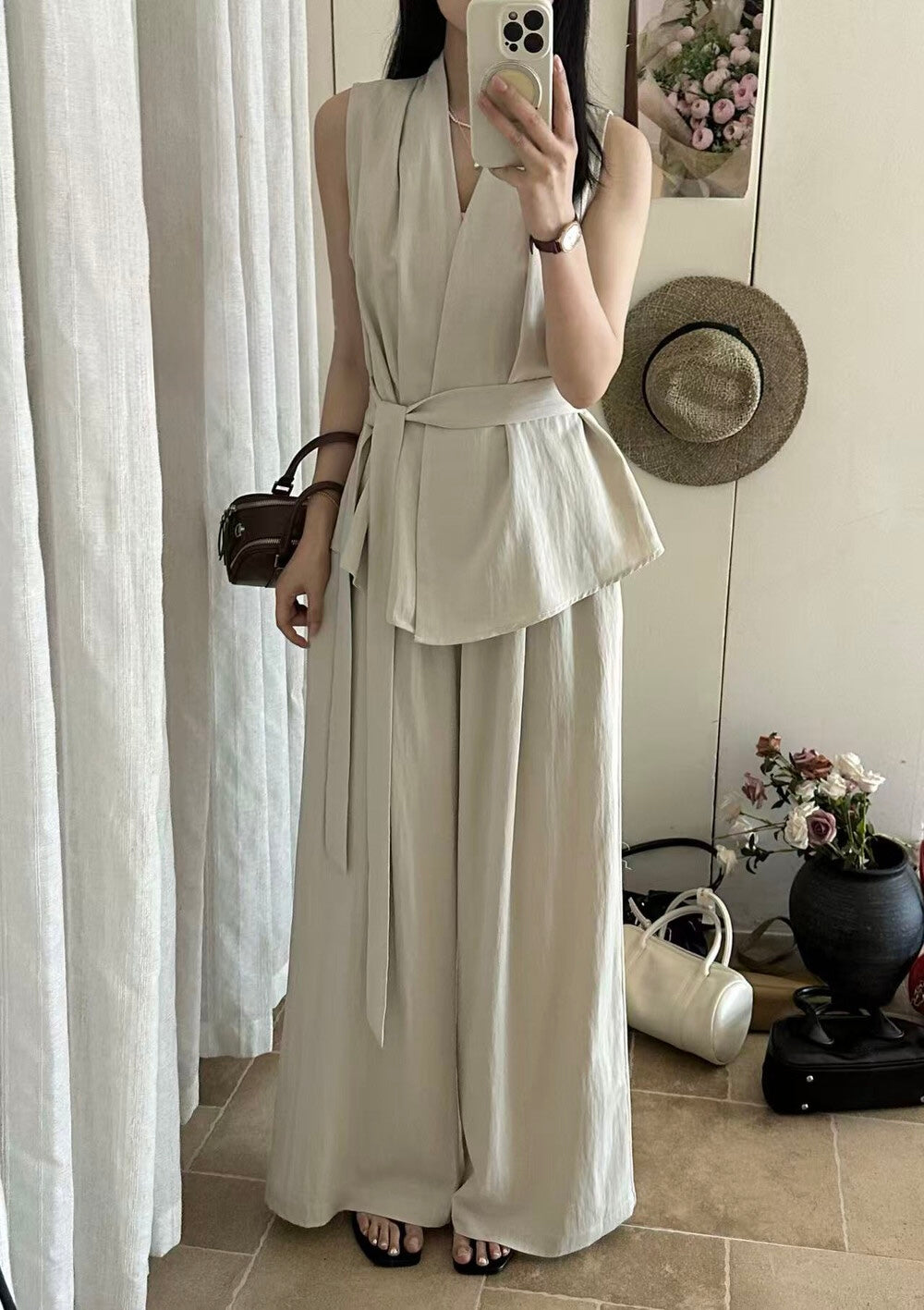 Aurielle Wrap Wide-Leg Set