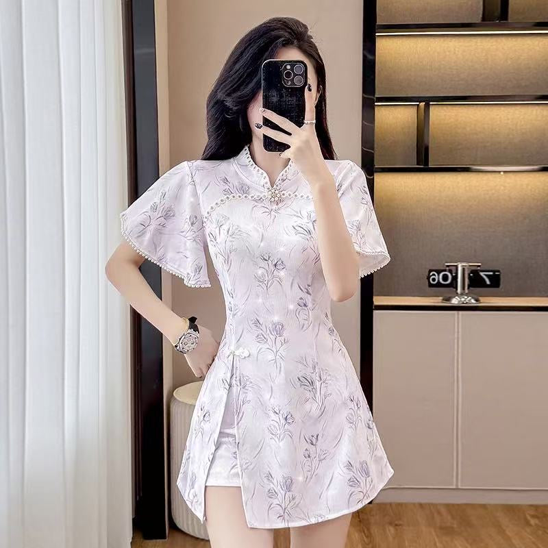 Roselle Floral Cheongsam Set