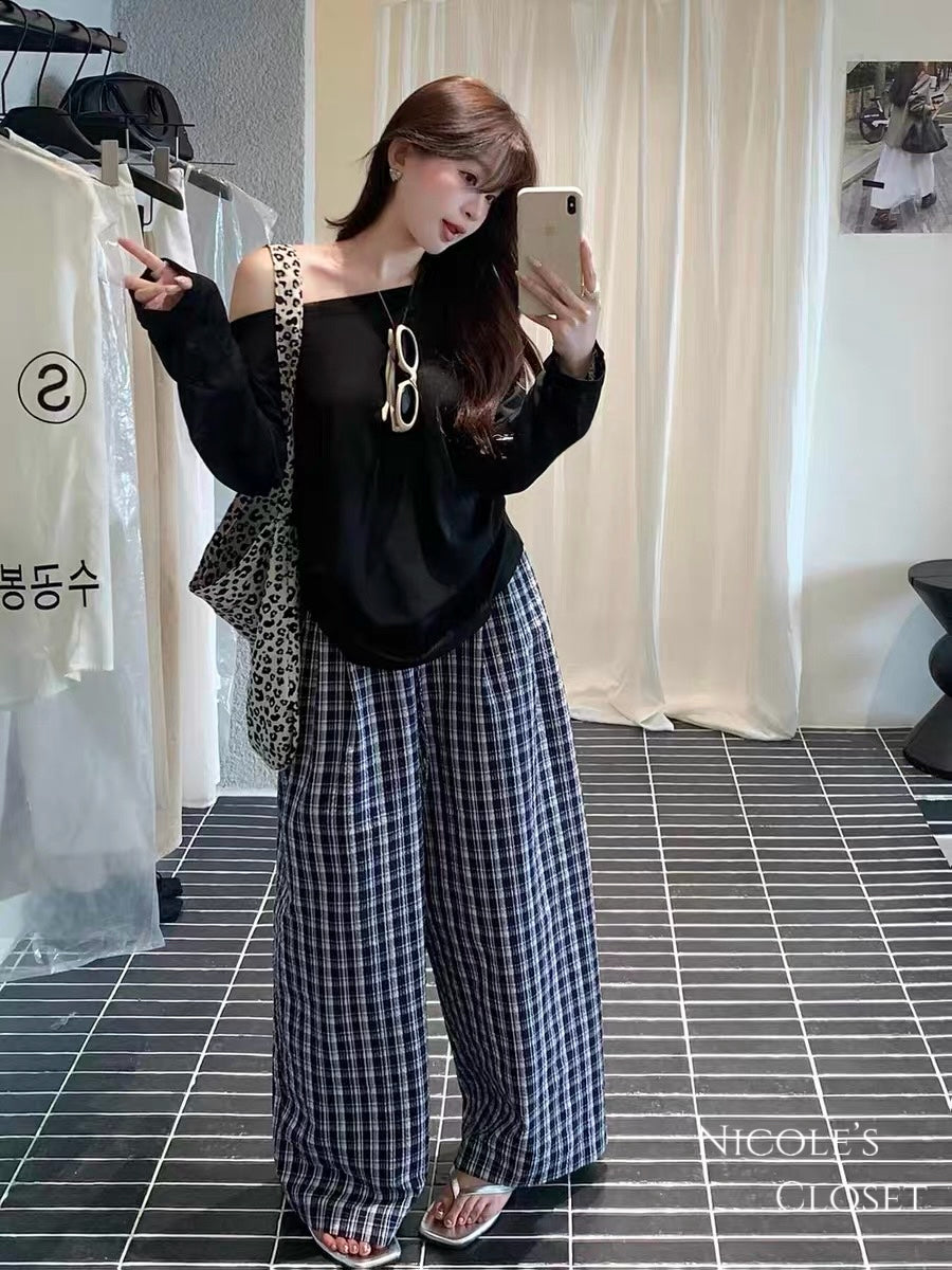 Korean Relaxed Checkered Set