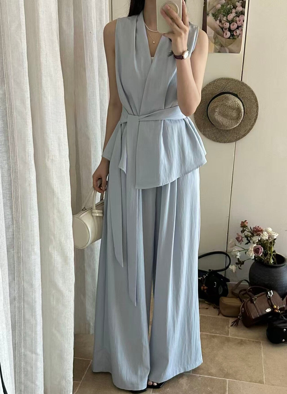 Aurielle Wrap Wide-Leg Set