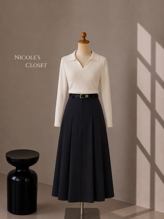 Amelie Pleated Maxi Skirt