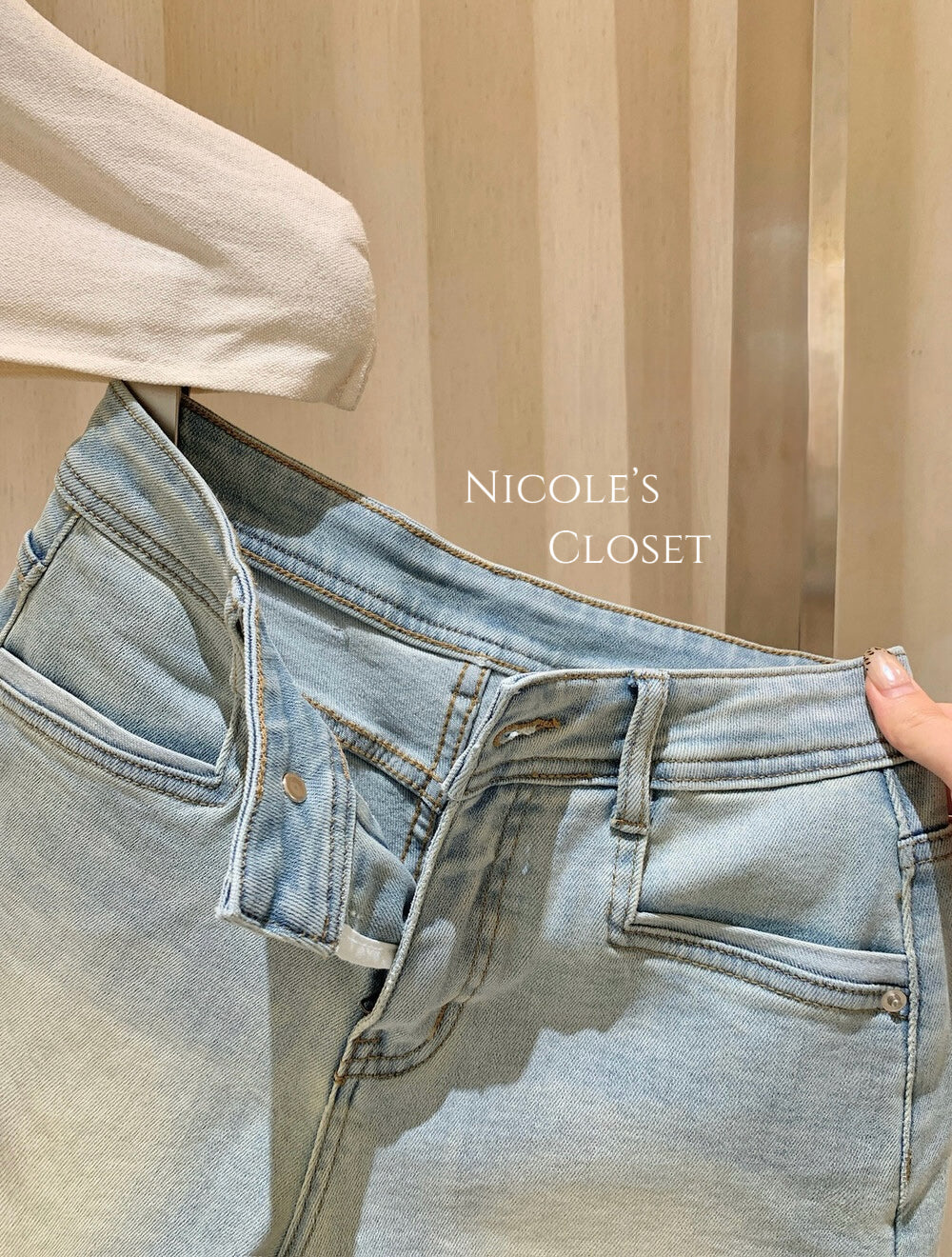 Cloud Wash Denim Shorts