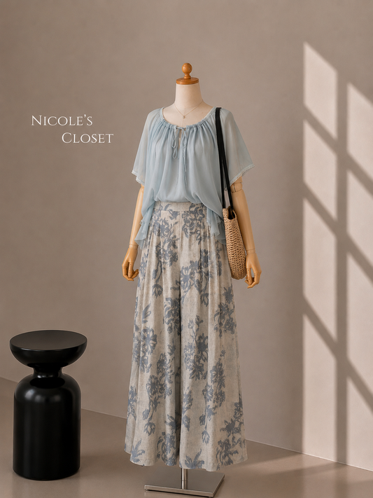 Amora Floral Wide-Leg Pants