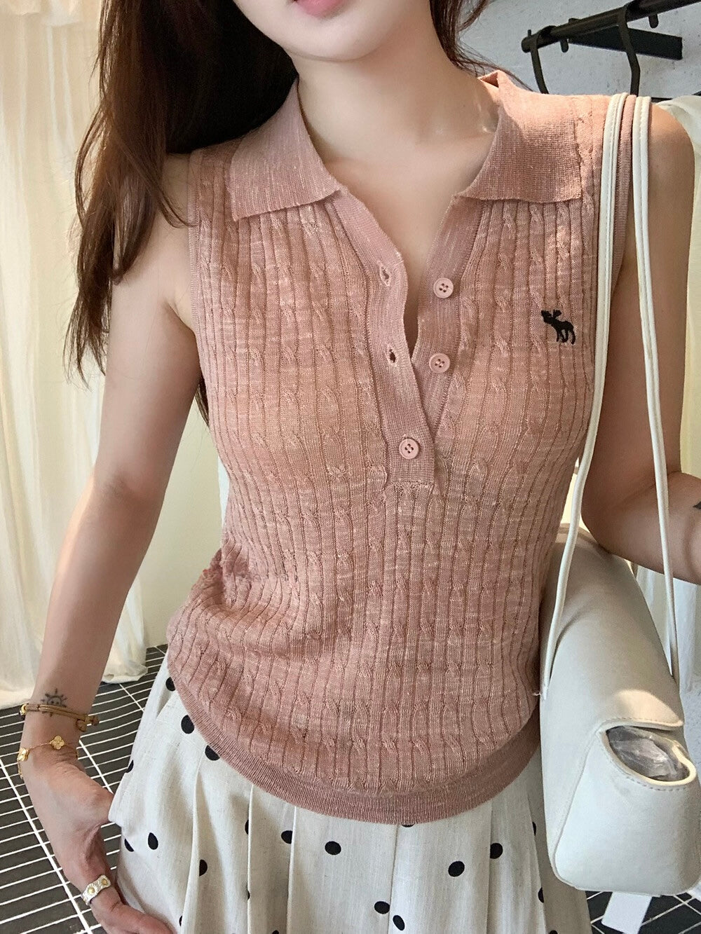 Audrey Knit Polo Top