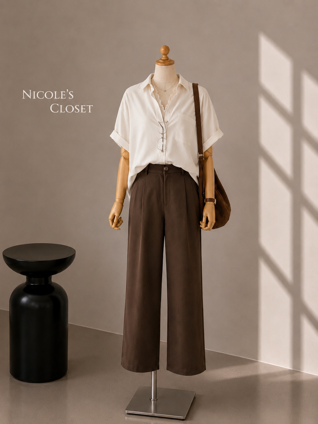 Lace Trim Short Sleeve Shirt