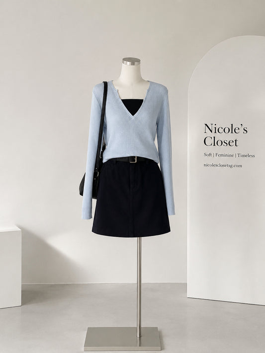 Nora Button V-Neck Knit Top