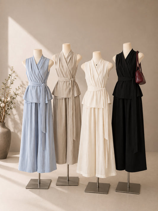 Aurielle Wrap Wide-Leg Set