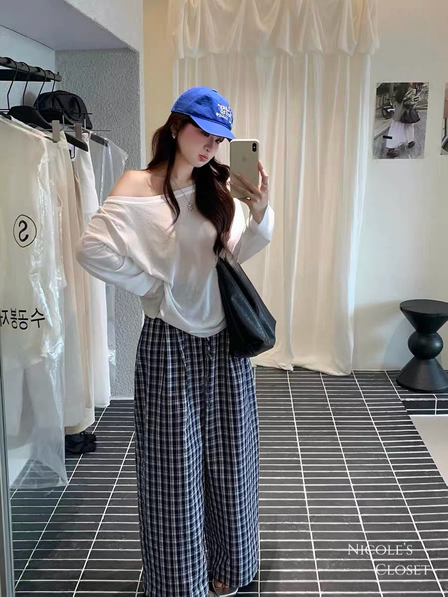 Korean Relaxed Checkered Set
